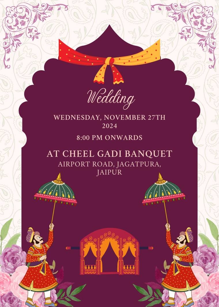 Detailed invitation card artwork by Propix, a graphic design agency in Jaipur