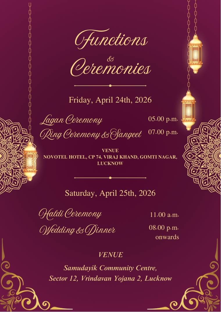 Detailed gold-on-plum layout by Propix, professional graphic design services in India