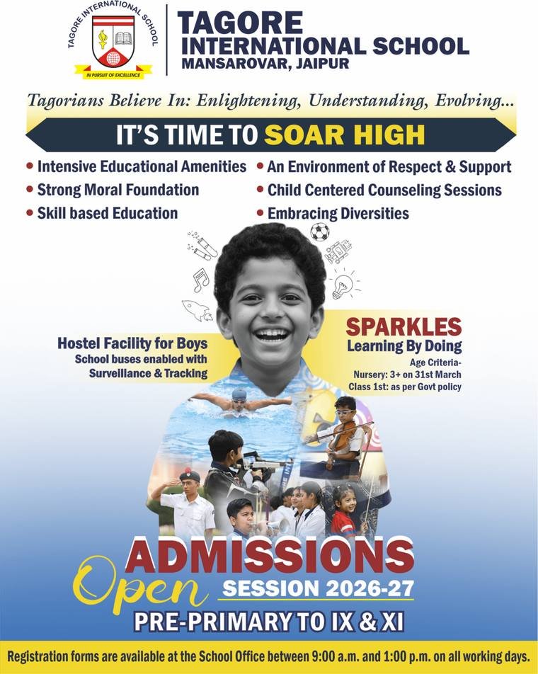 Admissions campaign creative for Tagore International School Mansarovar, designed by Propix Jaipur