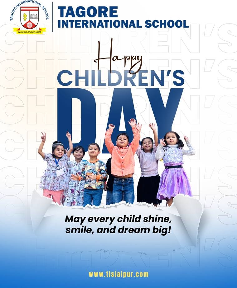 Children's Day creative for Tagore International School, social media design by Propix Jaipur