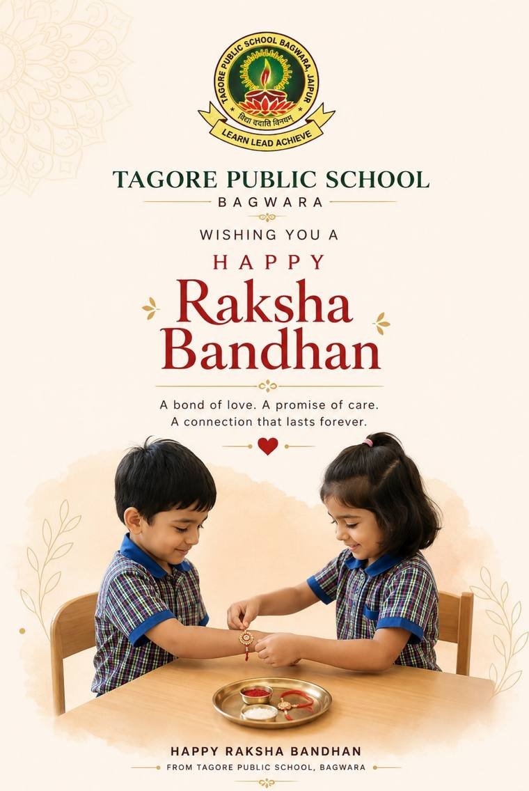Raksha Bandhan festival post for Tagore Public School Bagwara, social media design by Propix