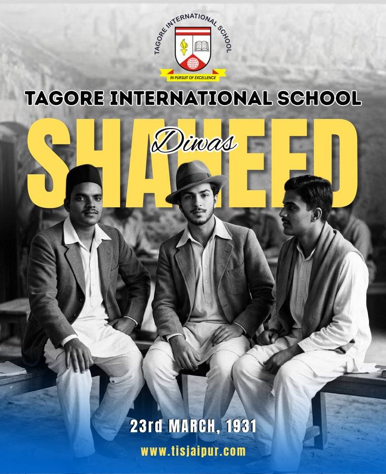 Shaheed Diwas tribute post for Tagore International School, designed by Propix Jaipur